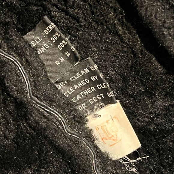 Vintage Steve Madden Leather Coat Small Black Fur Lined Y2K Suede Jacket - Picture 10 of 16